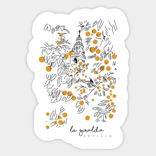 Giralda Tower | Oranges Trees | Love Seville | Seville Spain | Andalusia | Traveling | Travel | Europe | Oranges and Trees Sticker